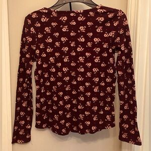 Girls Old Navy RIbbed floral burgundy. Bundle Deals!